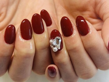 バレンタインネイル RED