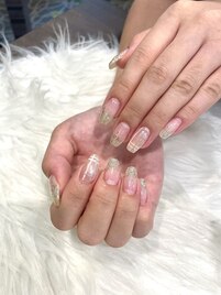 キラキラチェックネイル♪