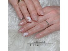 ルシア(LUCIA)/ベージュ×フラワー上品ラメグラ