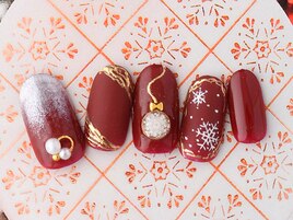 クリスマスオーナメントネイル