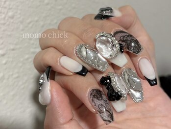 モモチック(momo chick)の写真/【7本パーツのせ放題DesignC¥7900】カラー・パーツも種類豊富!とことん追求、迷ってこだわったネイルを再現