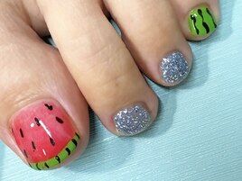 【フット/9500】スイカネイル