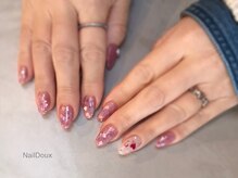 ネイル ドゥ 岡山駅前店(Nail Doux)/ハートラメピンクネイル