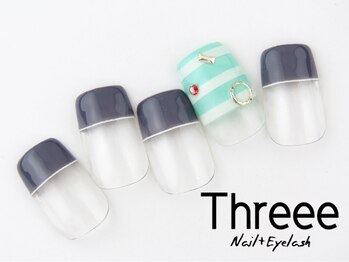 スリーネイルプラスアイラッシュ(Threee Nail+Eyelash)/マリンボーダー