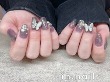 インネイルズ(in.nails)/スカルプ　蝶々ネイル
