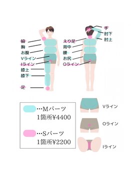 ソウ(SOU)/脱毛パーツ紹介