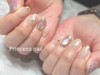 プリンセスネイル(Princess nail)/パープルマグ×ベージュ9,600