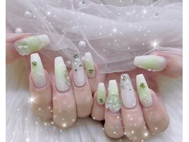 チークネイル リボン ワンホン