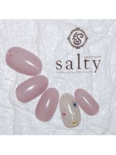 ネイルアンドアイラッシュサロン ソルティ 寺田町(salty)/押し花ネイル
