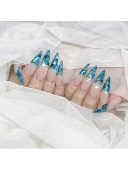 アン ジョーヌドラゴ/【ロングネイル】クリア夏ネイル