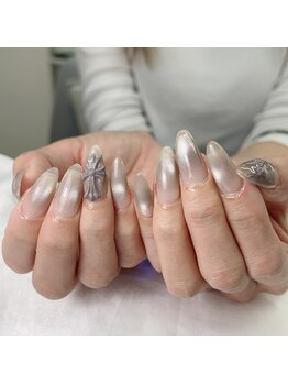 アートネイル ギャラリー(Art nail Gallery)/グレーチーク×立体アートネイル