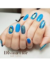 キイコネイル(kiiko.nail)/ターコイズブルーシェルネイル
