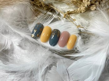 アンドミーネイル 蒲田(&me.nail)/ミラーネイル フラワーアート 