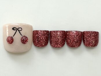 ネイルメゾン 天神店(NAIL MAISON)/さくらんぼキラキラ赤¥7500