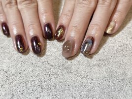 非対称ネイル☆M+M/M+L/L+L
