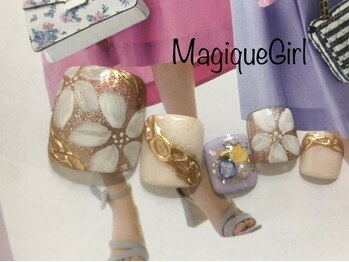 ネイルサロン マジックガール(Nail Salon MagiqueGirl)の写真/今っぽさ満載の足元に☆シンプルカラーはもちろん,季節にぴったりのデザインも◎【フットワンカラー¥6600】