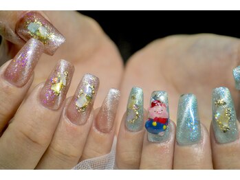 レインネイル(Rainnnail)/マグネットネイルで華やかアート