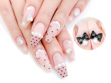 ネイルコレクション ベビーピンク(Baby Pink)/長さだしジェルチップ☆ドット