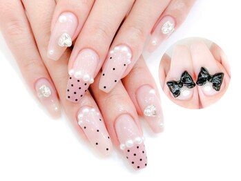 ネイルコレクション ベビーピンク(Baby Pink)/長さだしジェルチップ☆ドット