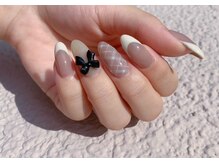 ネイルアンドアイラッシュスタジオ シュシュ(chouchou)/秋冬チェックベース有フレンチ