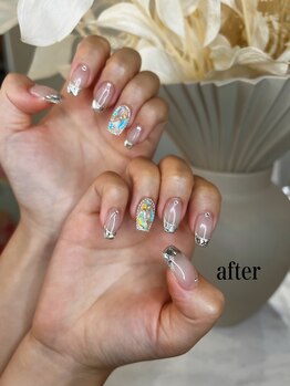 ネイルルーム オルポノ(Olupono)/シルバーキラキラフレンチ☆