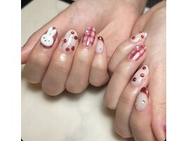 さくらんぼネイル／チェック