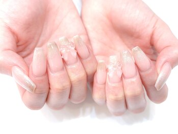 ネイルコレクション ベビーピンク(Baby Pink)/長さだしジェルチップ☆リボン