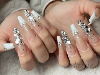 フレンチ×ストーンアートネイル