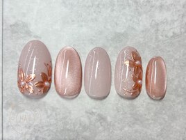 ミラーフラワーマグネットネイル