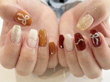 アイネイルズ 渋谷店(I nails)/【Saki.o】ちぐはぐリボン
