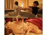 贅沢セット★タイ古式マッサージ＋背中&首肩デコルテoil 120分◆足湯付