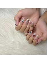 コスモス(cosmos)/宝石ネイル