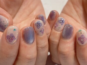 イエナネイル 都立大学(Yena Nail)/マグネット/寒色/フラワー