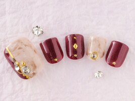 【FOOT】大人ボルドーネイル