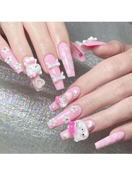 クイーンズビューティーサロン 歌舞伎町店(Queen's beauty salon)/キティネイル リボンネイル