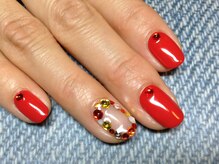 ラウト デコレーションアンドネイルサロン(Lauto Decoration&Nail Salon)/赤シンプルネイル