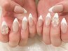-チップ長さだし10本-【王道★ベース込みフレンチ】¥14700