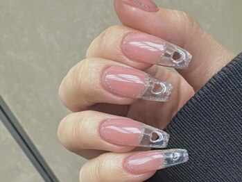 エンネイル 池袋店(en nail)/くり抜きハートクリアフレンチ