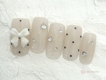 ネイルメゾン 池袋店(NAIL MAISON)/ドットリボン¥6980