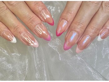 アリイネイルズ(ALII Nails)/ピンクフレンチオーロラ