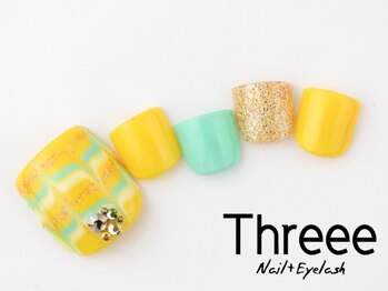 スリーネイルプラスアイラッシュ(Threee Nail+Eyelash)/ピーコックネイル