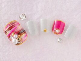 【FOOT】キラキラグレーネイル