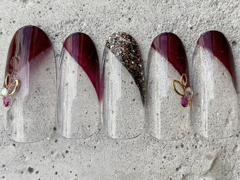 フリークネイル(FREAK Nail)/シンプルななめフレンチ ¥8500