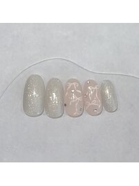 キラキラリボンネイル