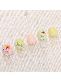 パステルフラワーネイル
