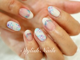 紫陽花デザイン＆フレンチネイル