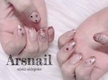 アルスネイル(Ars nail)/ピンクミラーフレンチ