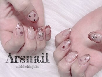 アルスネイル(Ars nail)/ピンクミラーフレンチ