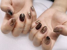 モルフォネイル(Morpho nail)/#ブラウン#ニュアンス#大理石