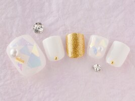 【FOOT】オーロラガラスネイル